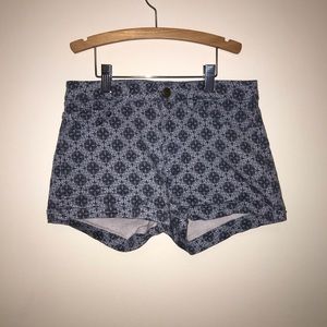 H&M Blue/White Patterned Jean Shorts